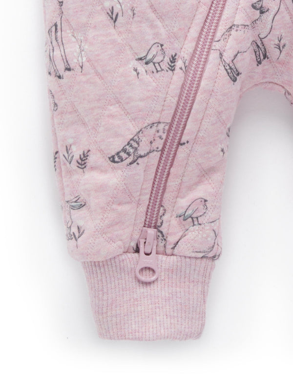 Quilted Growsuit - Forest Gathering Prt/Cloud mel