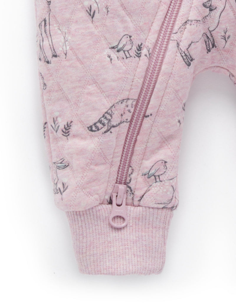 Quilted Growsuit - Forest Gathering Prt/Cloud mel