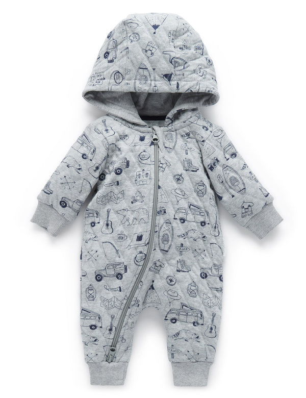 Quilted Growsuit - Shadow Wilderness Pt/Indigo Me