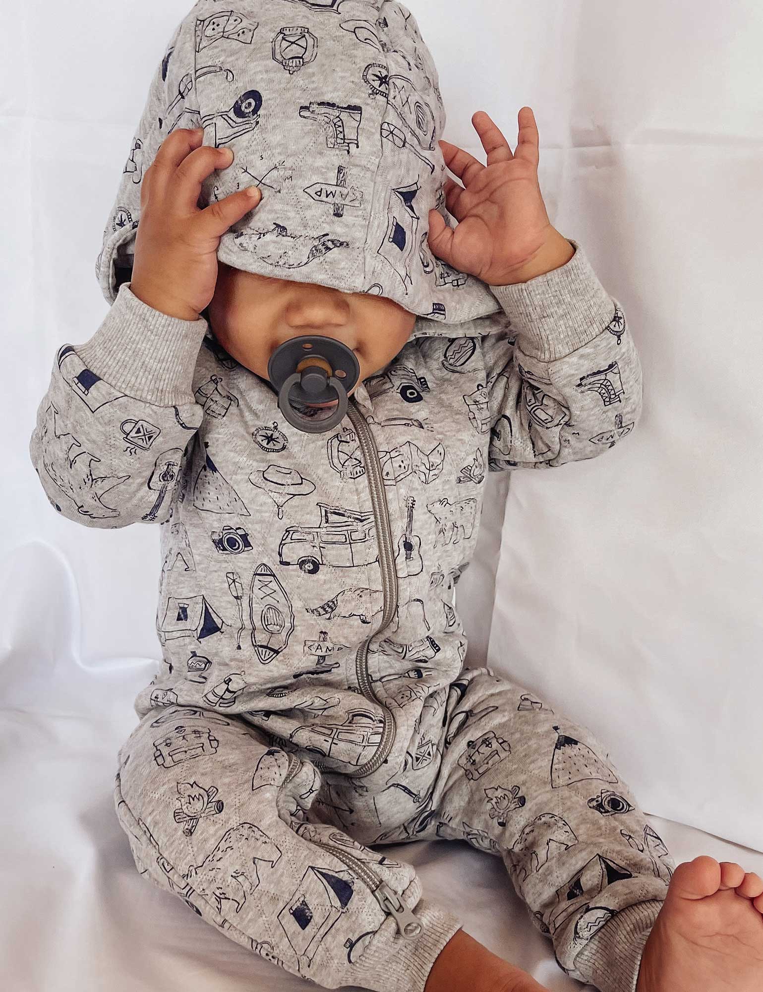 Quilted Growsuit - Shadow Wilderness Pt/Indigo Me