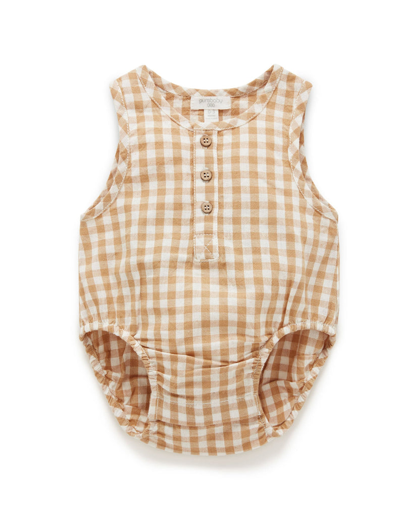 Gingham Bodysuit - Bronze Gingham