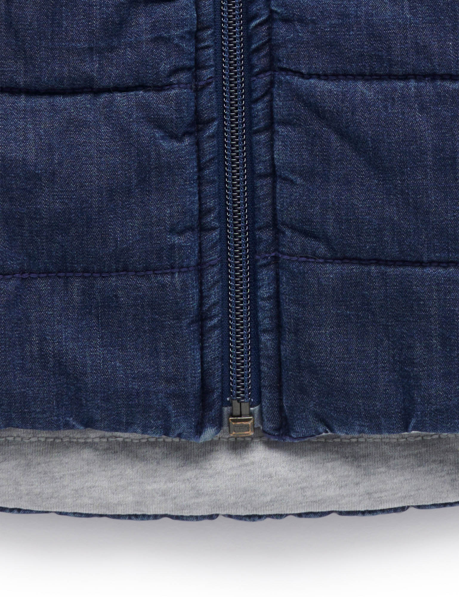 Reversible Vest - Mid Denim/Grey Melange