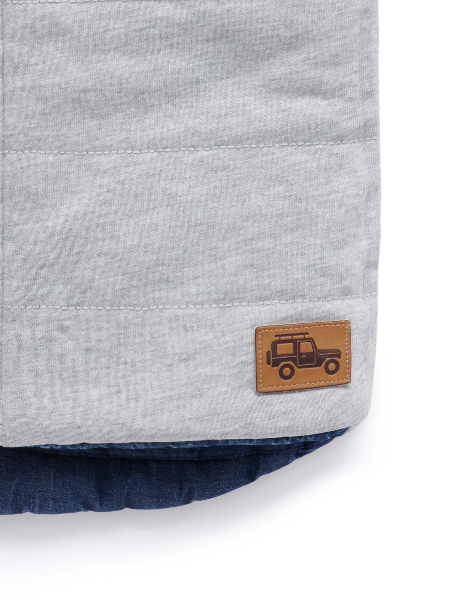 Reversible Vest - Mid Denim/Grey Melange