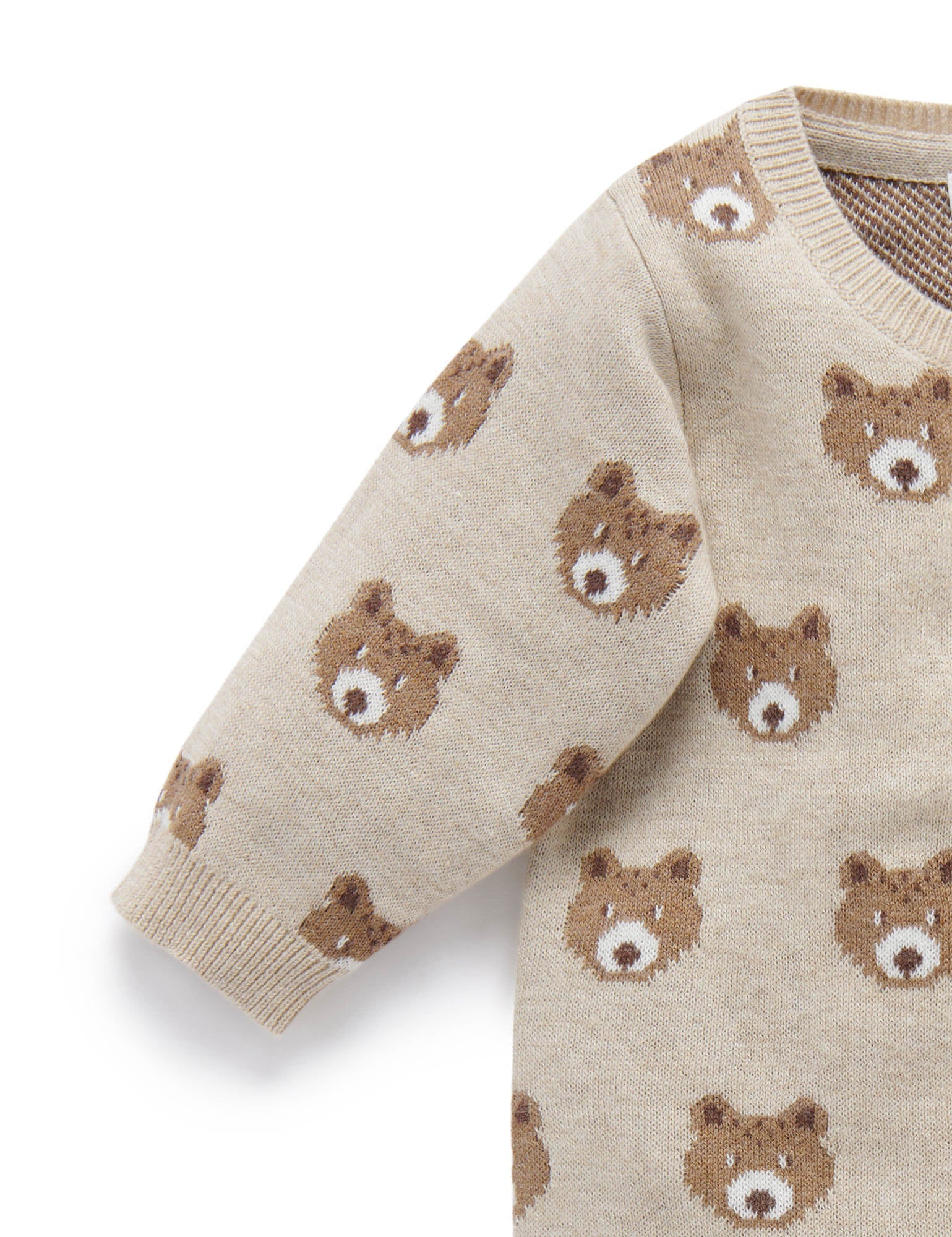 Little Bears Knitted Growsuit - Bear Jacquard