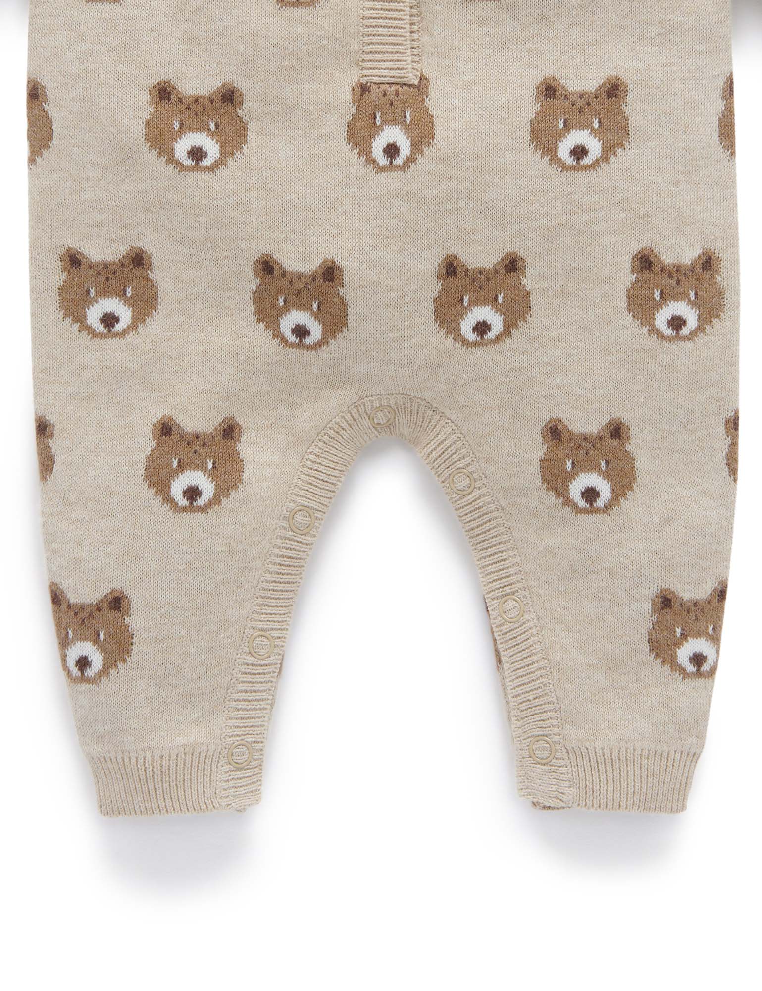 Little Bears Knitted Growsuit - Bear Jacquard