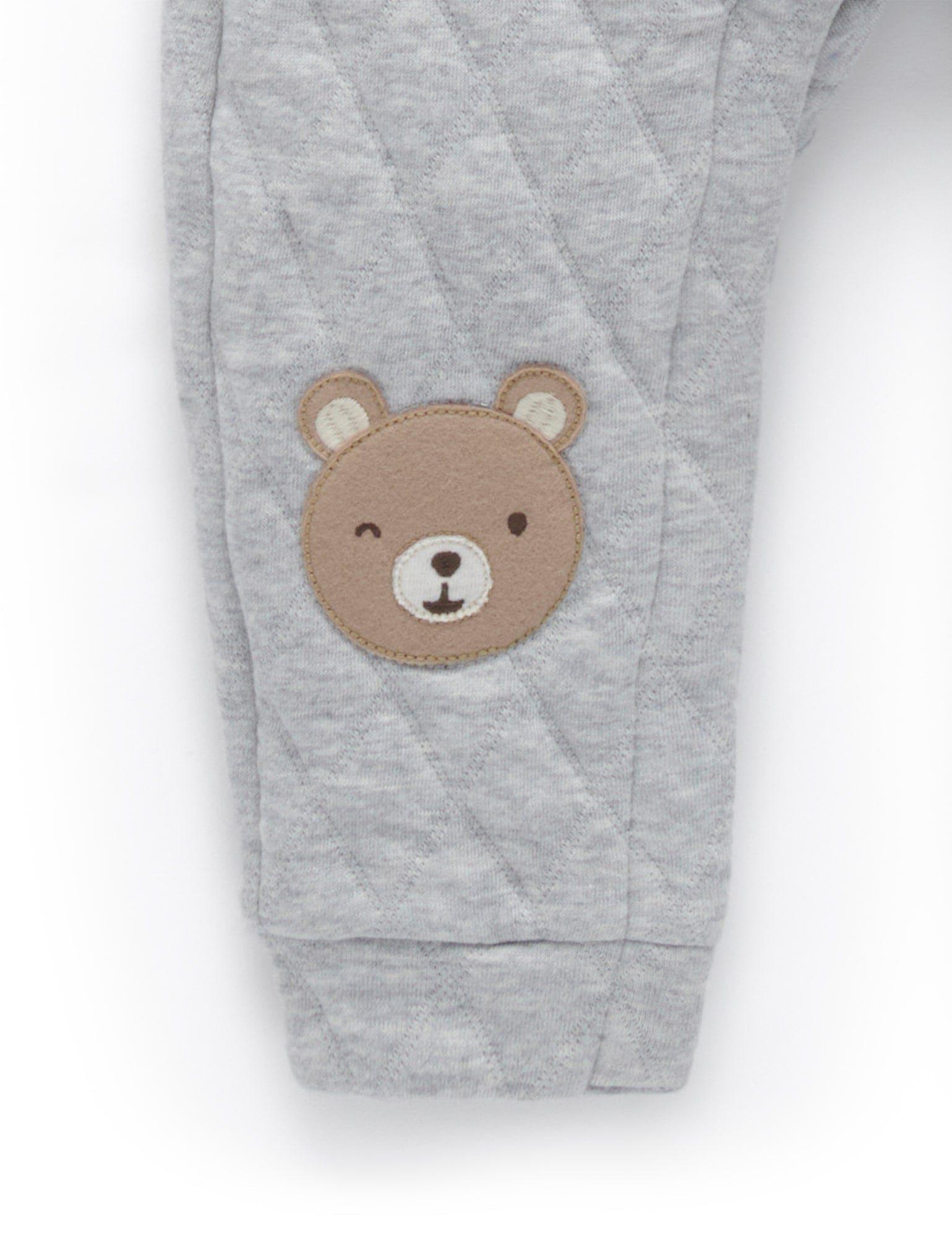 Quilted Overall Set - Grey Melange/Almond Melange