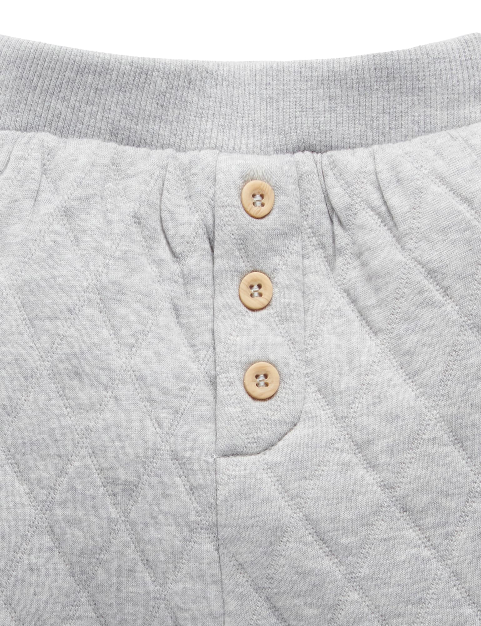 Quilted Slouchy Track Pants - Grey Melange/Almond Melange