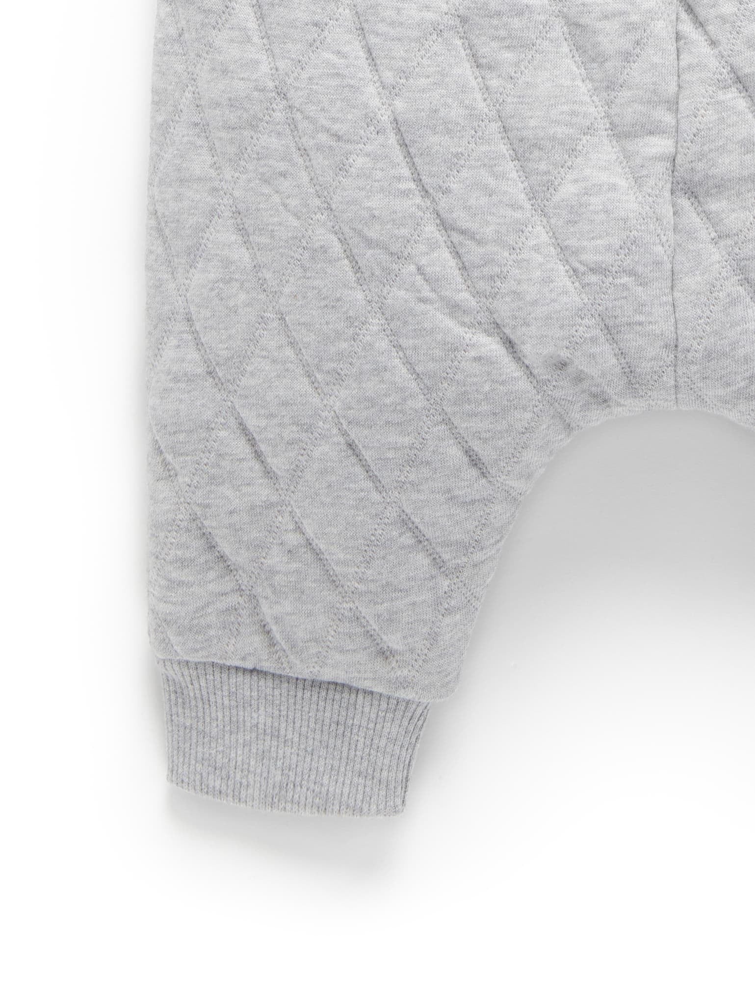 Quilted Slouchy Track Pants - Grey Melange/Almond Melange