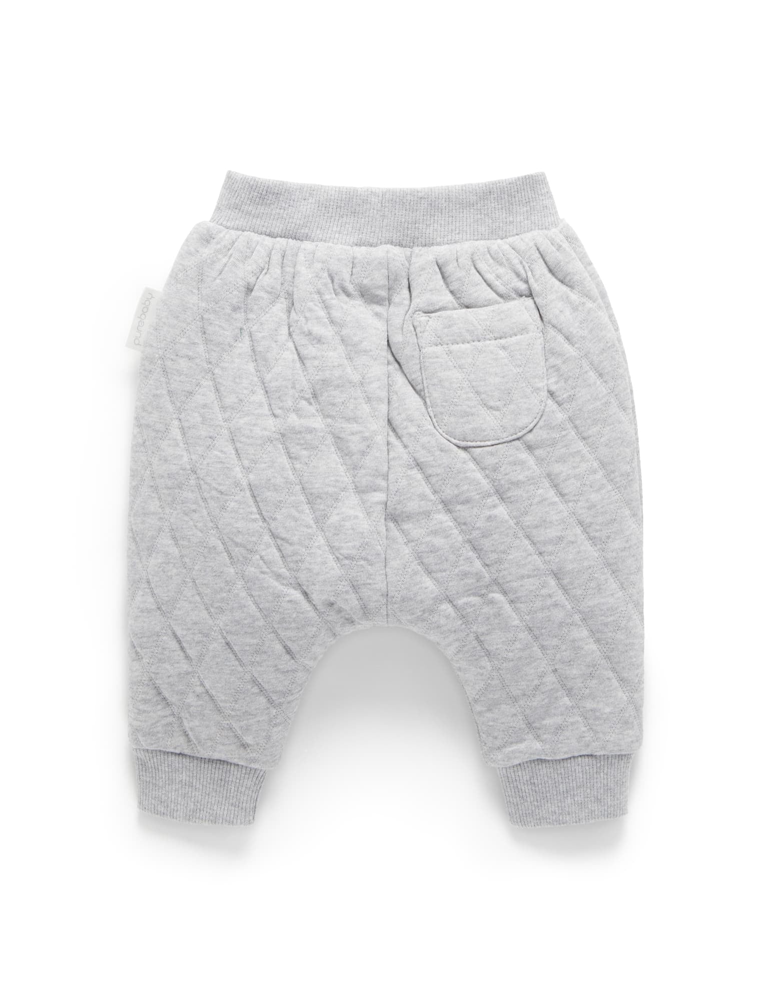 Quilted Slouchy Track Pants - Grey Melange/Almond Melange
