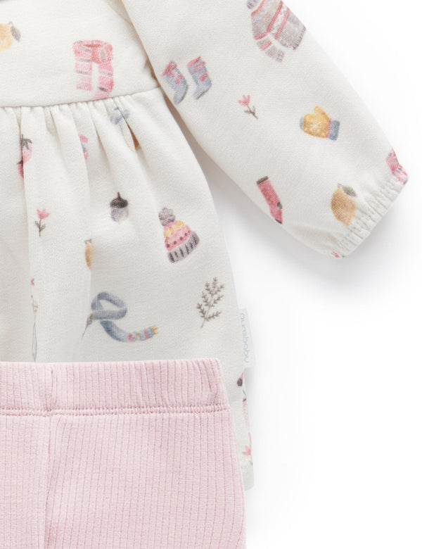 Cosy Dress with Leggings - Cosy Things Print