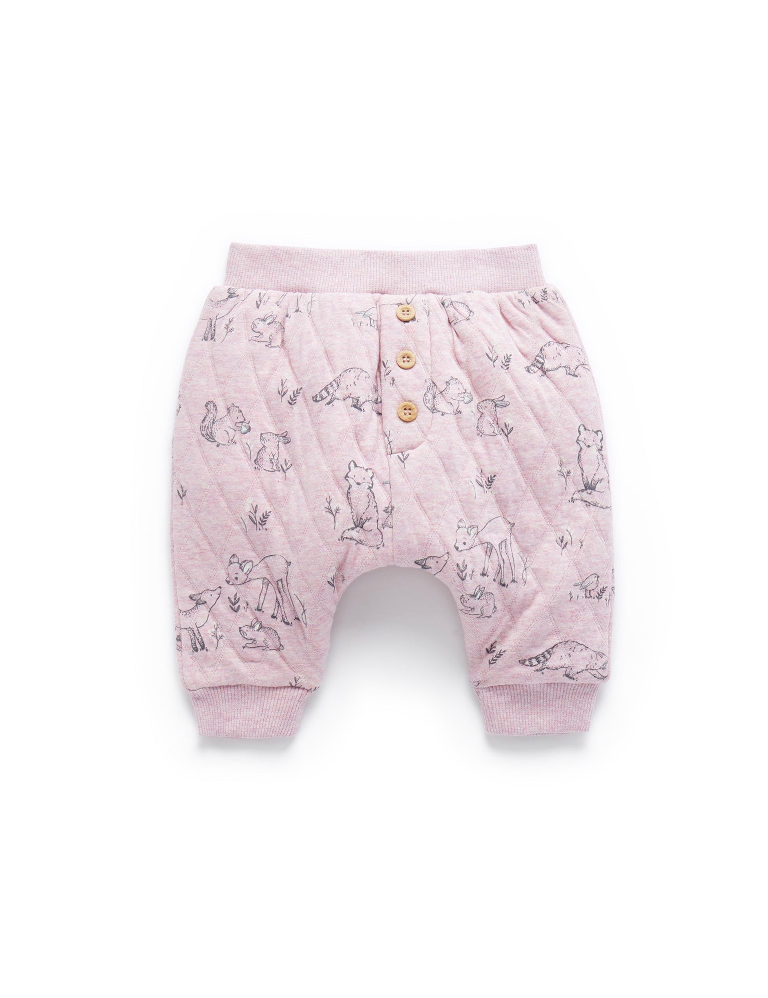Quilted Slouchy Track Pants - Forest Gathering Prt/Cloud mel
