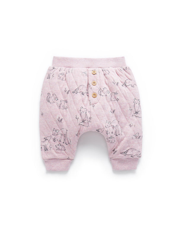 Quilted Slouchy Track Pants - Forest Gathering Prt/Cloud mel