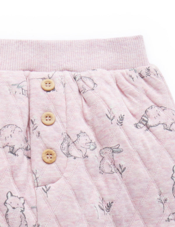 Quilted Slouchy Track Pants - Forest Gathering Prt/Cloud mel