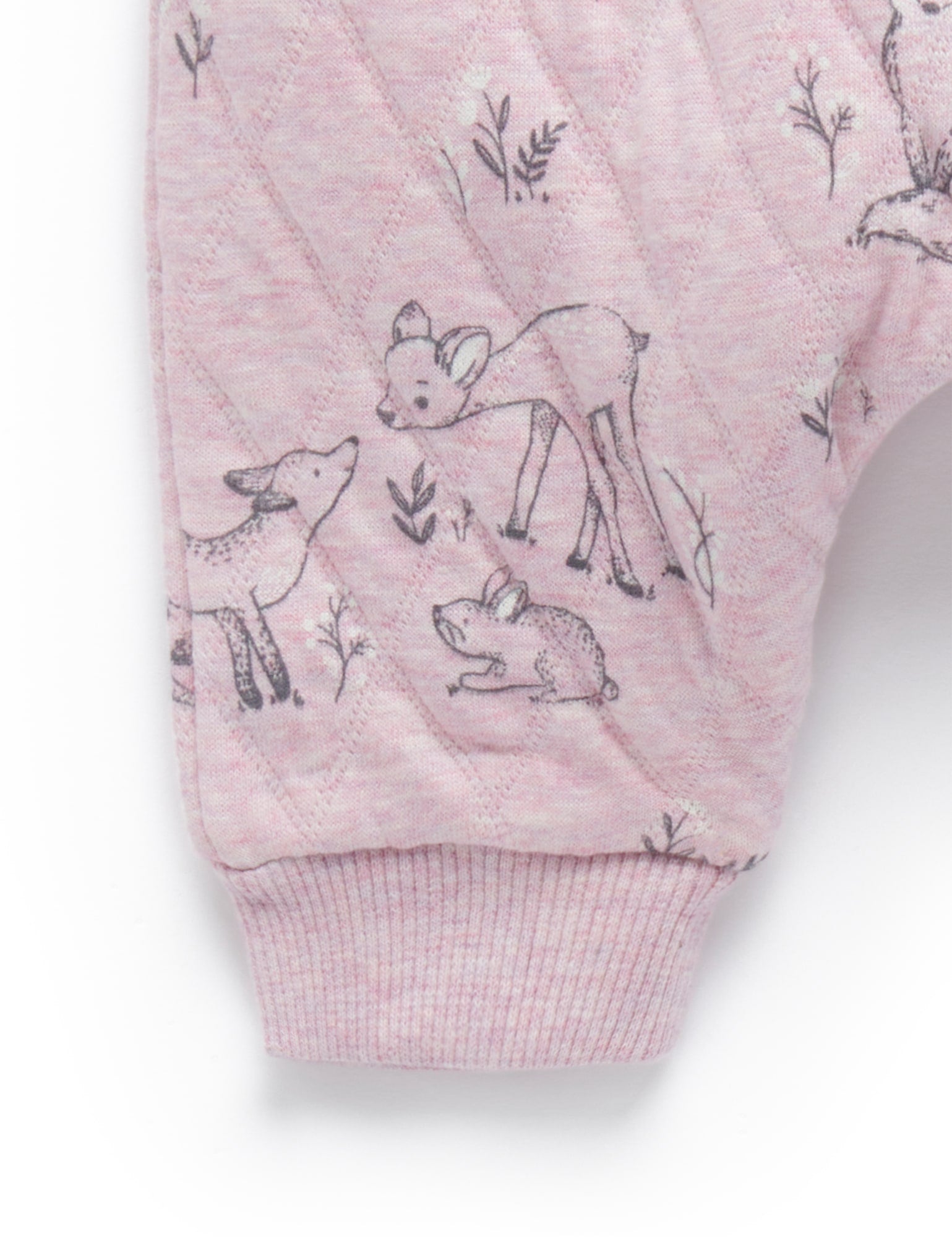 Quilted Slouchy Track Pants - Forest Gathering Prt/Cloud mel