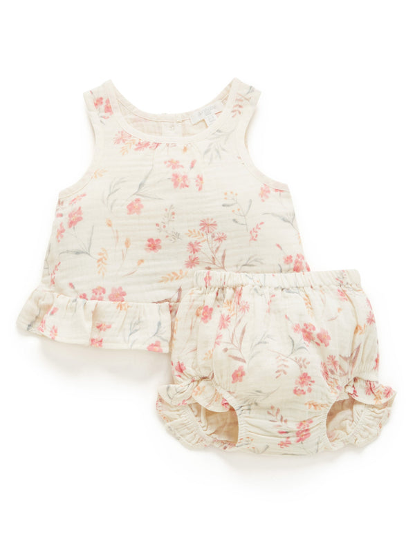 Ruffle Set - Pussy Willow Print