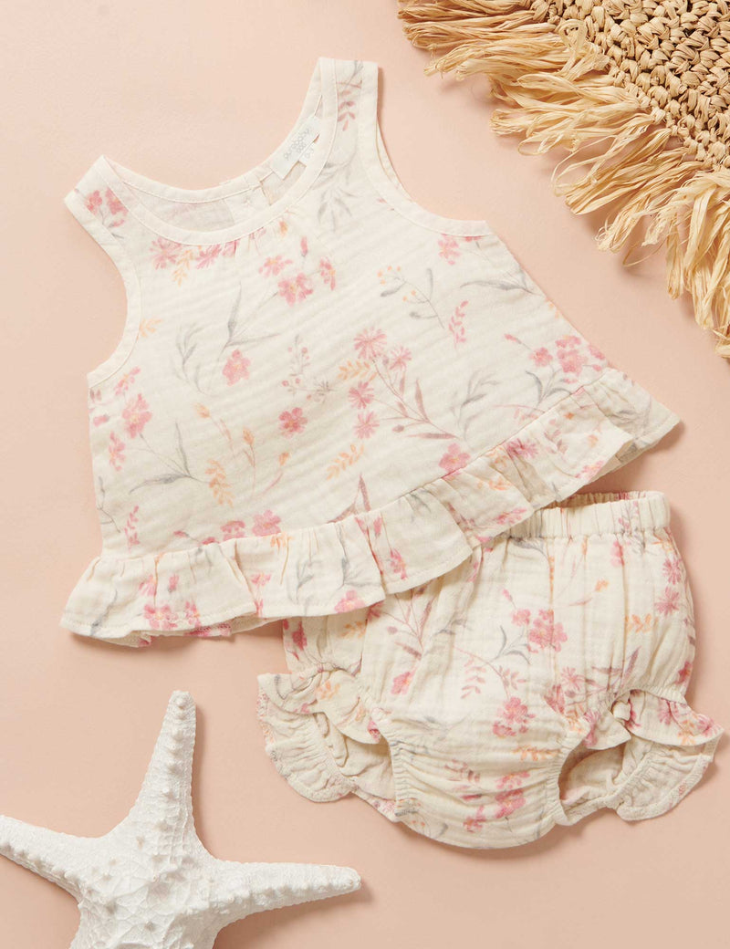 Ruffle Set - Pussy Willow Print