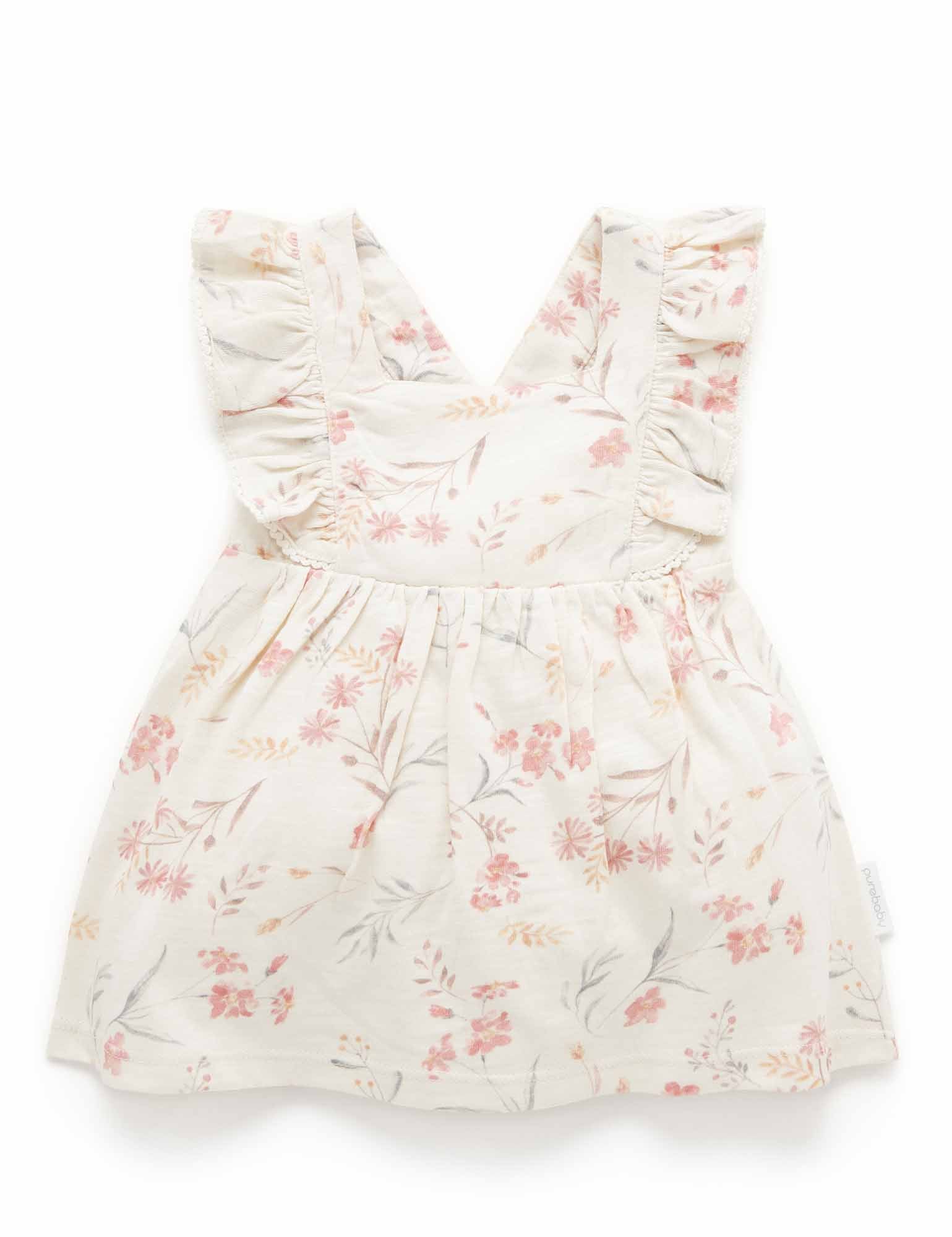 Ruffle Bodysuit Dress - Pussy Willow Floral