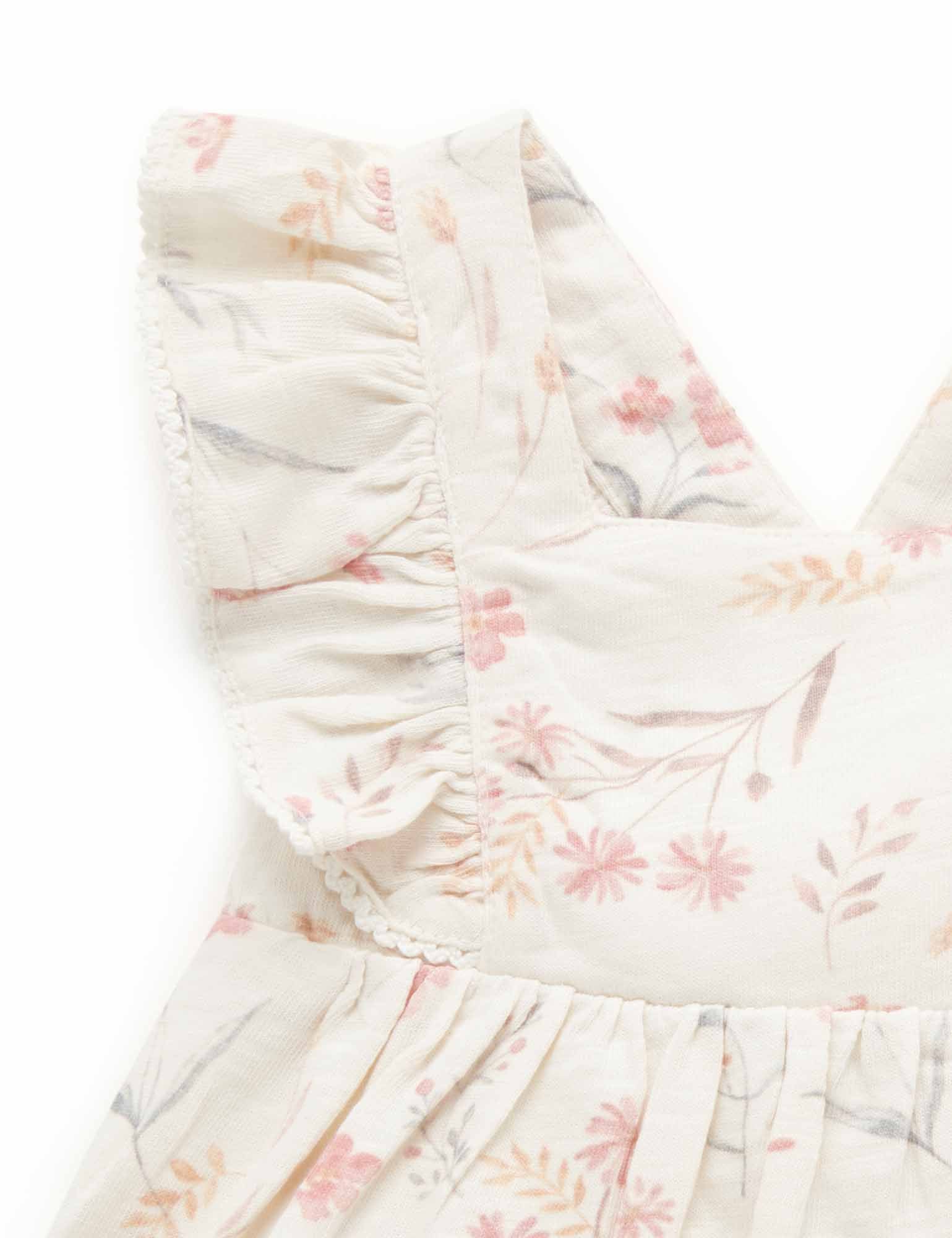 Ruffle Bodysuit Dress - Pussy Willow Floral