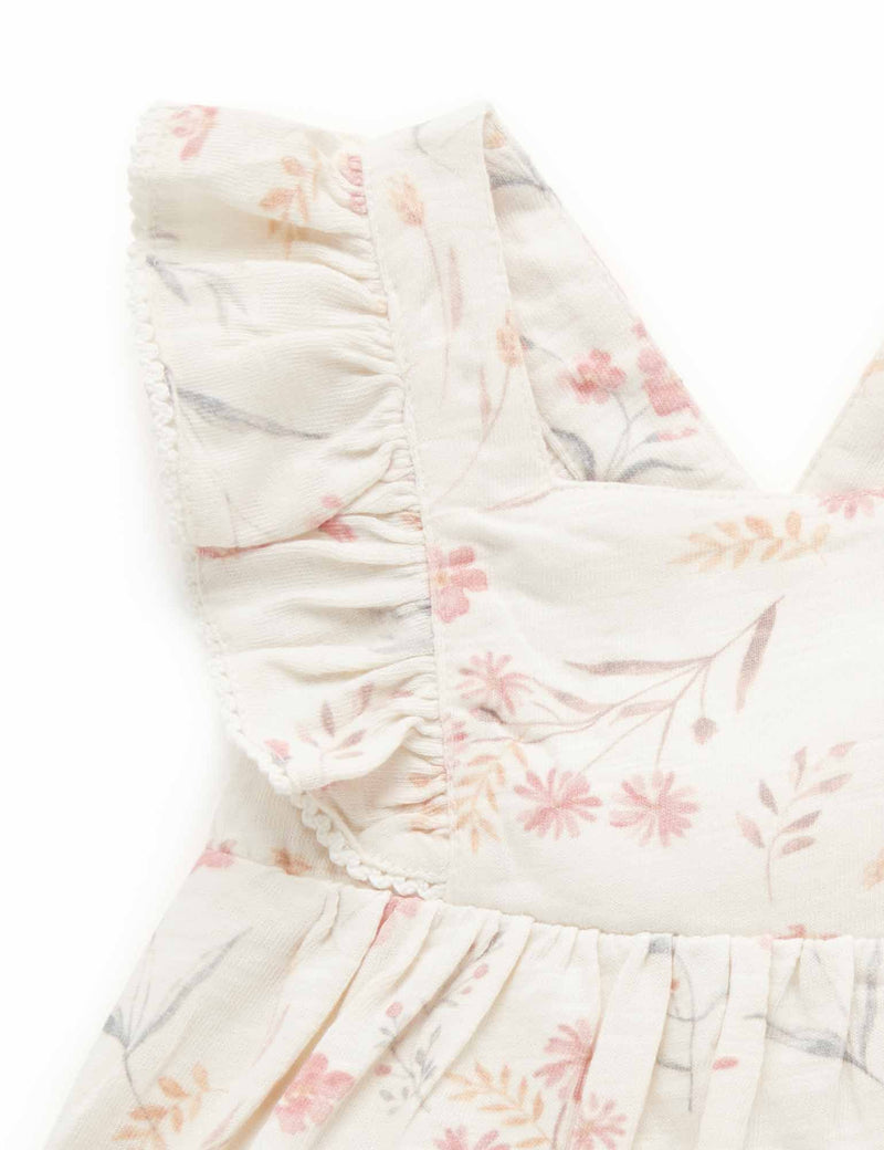 Ruffle Bodysuit Dress - Pussy Willow Floral
