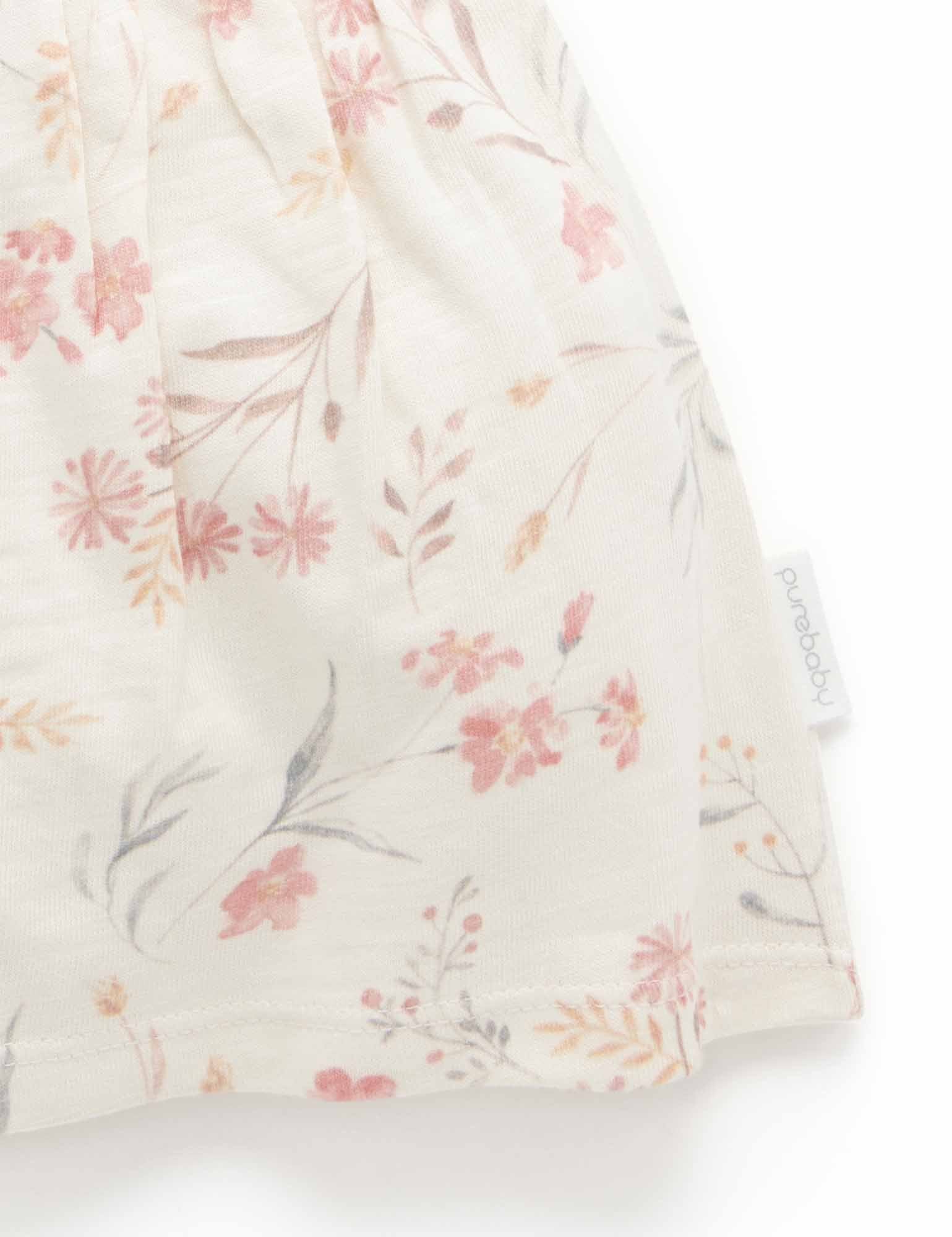 Ruffle Bodysuit Dress - Pussy Willow Floral