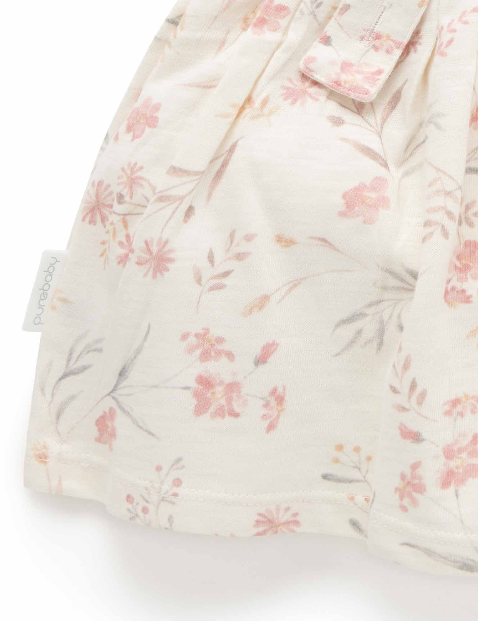 Ruffle Bodysuit Dress - Pussy Willow Floral