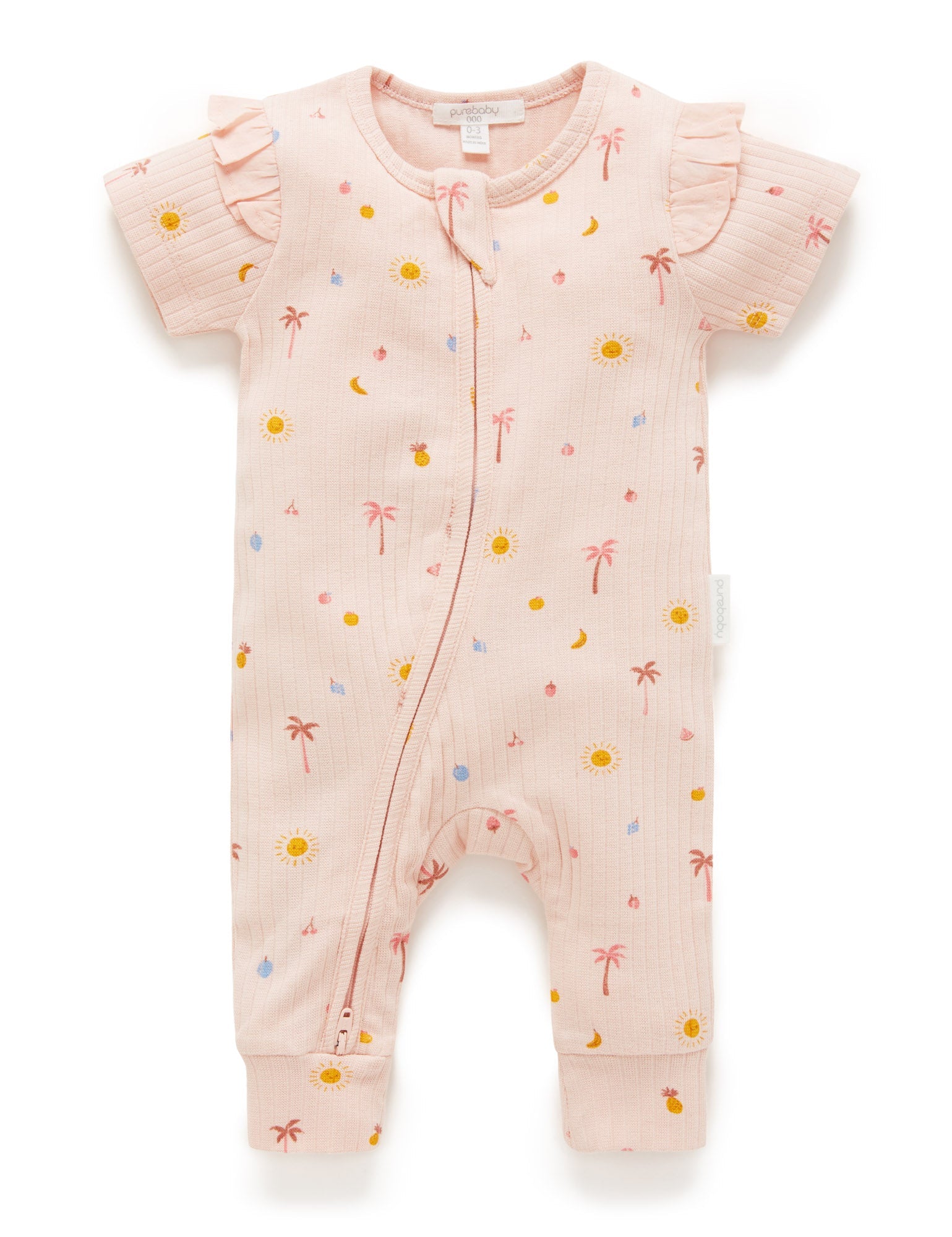 Island Rib Growsuit - Palm Trees Print