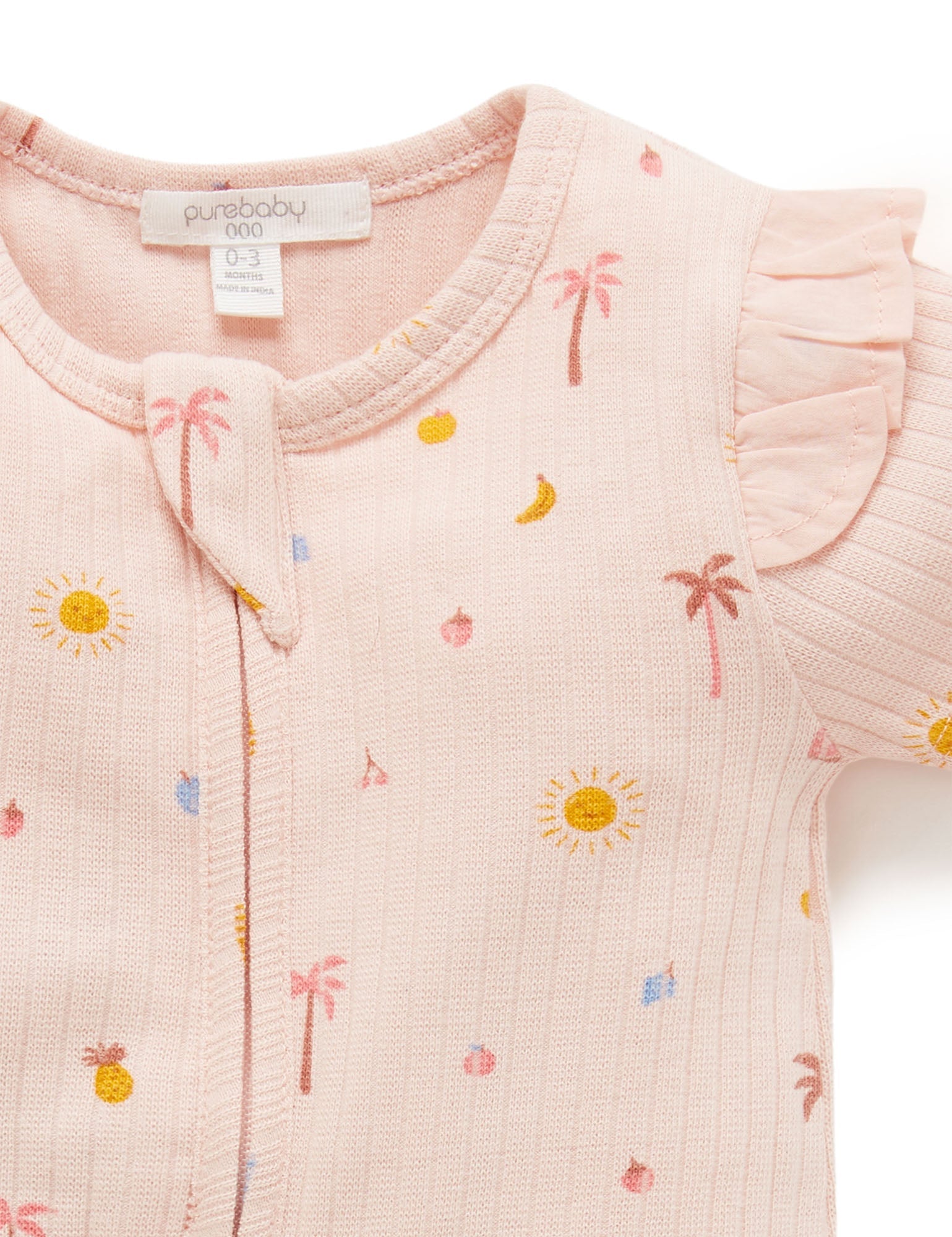 Island Rib Growsuit - Palm Trees Print