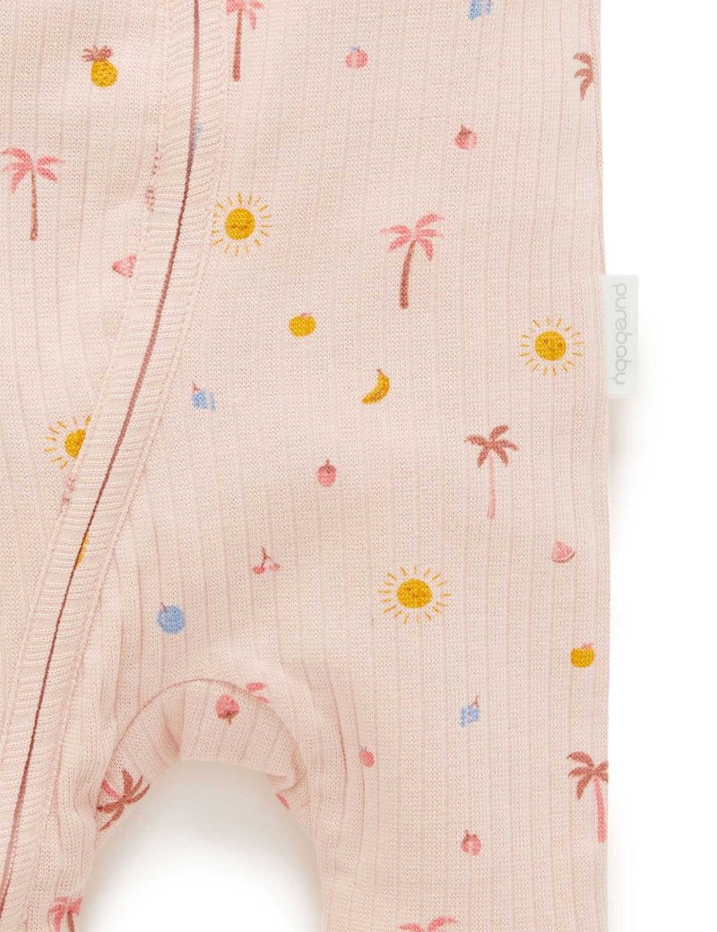 Island Rib Growsuit - Palm Trees Print