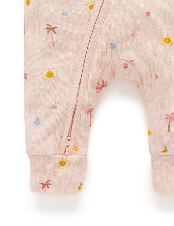 Island Rib Growsuit - Palm Trees Print