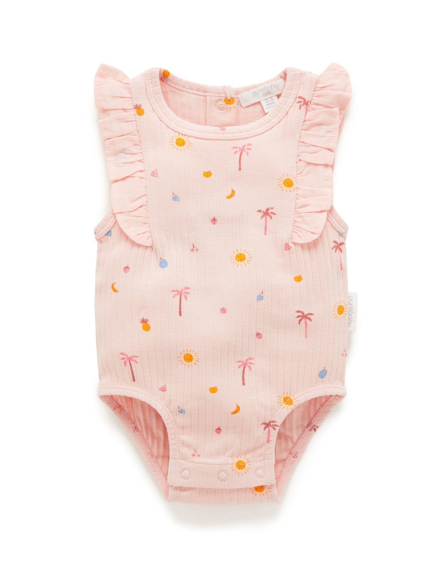 Island Rib Bodysuit - Palm Trees Print