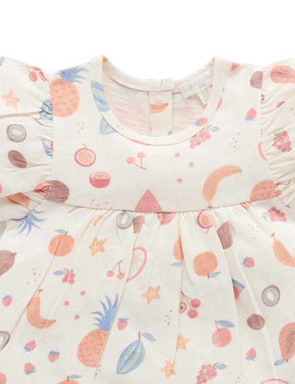 Fruitti Bodysuit Dress - Tropical Fruits Print