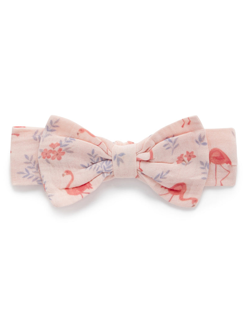 Bow Headband - Flamingo Print