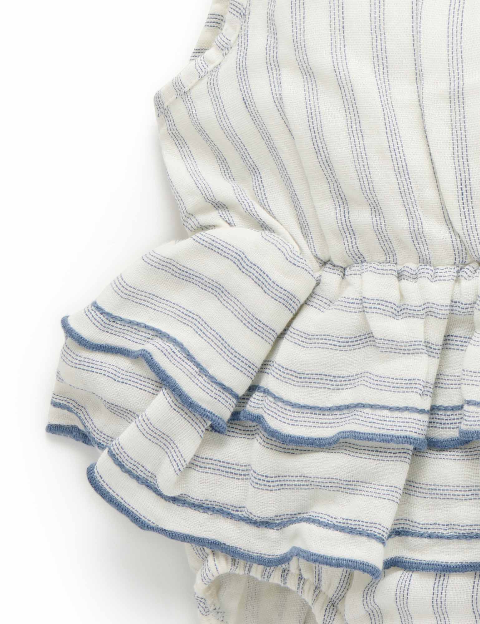 Ruffled Bodysuit - Fine Stripe