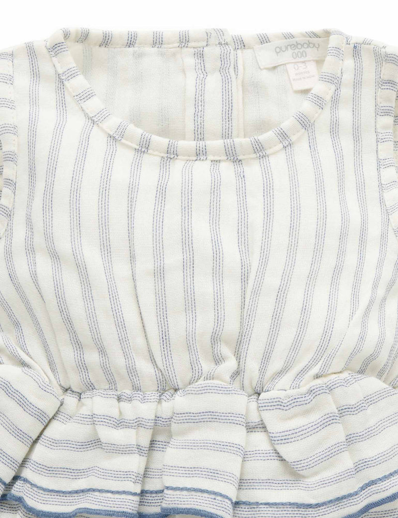 Ruffled Bodysuit - Fine Stripe