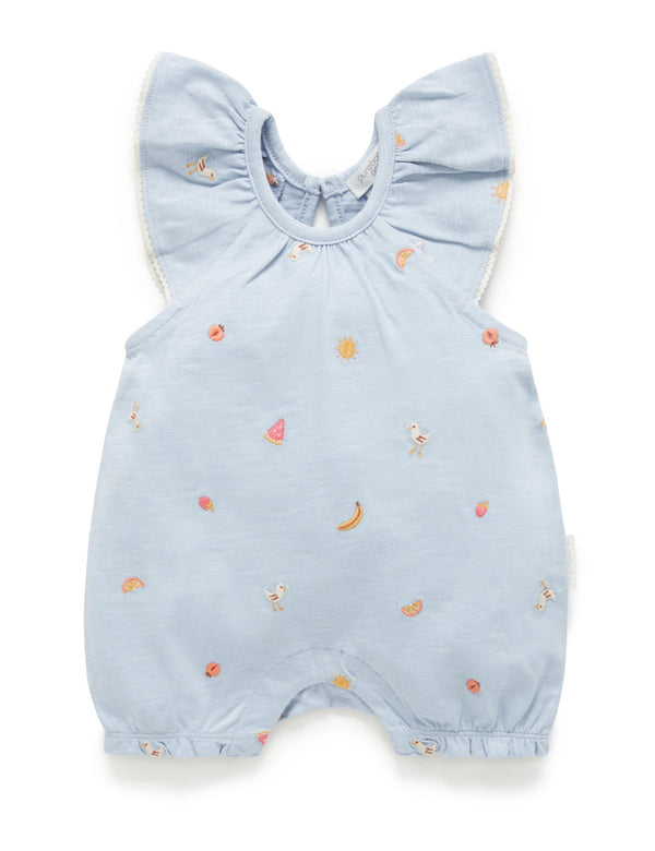 Seaside Short Growsuit - Sunny Arvo Broderie