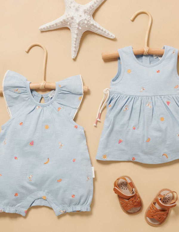 Seaside Short Growsuit - Sunny Arvo Broderie