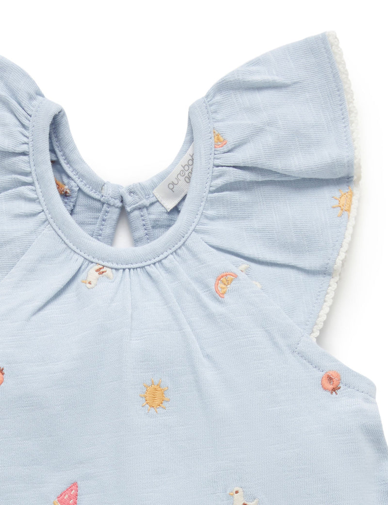 Seaside Short Growsuit - Sunny Arvo Broderie
