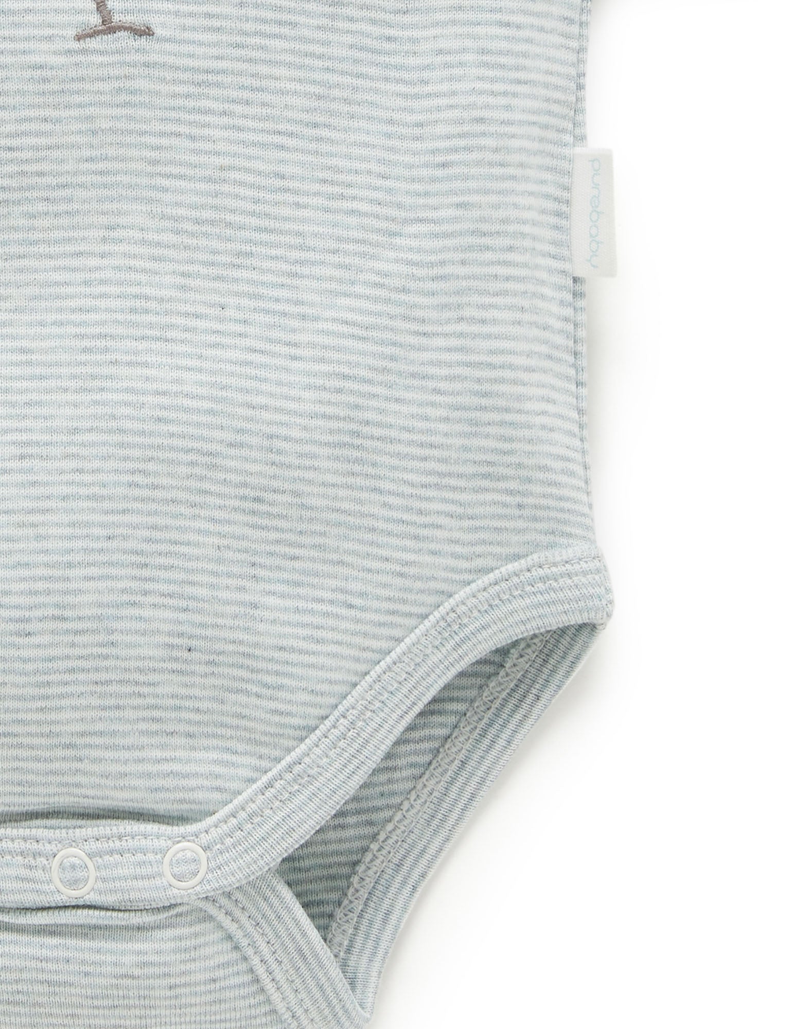 SS Easyneck Bodysuit - Fern Stripe Cockatoo