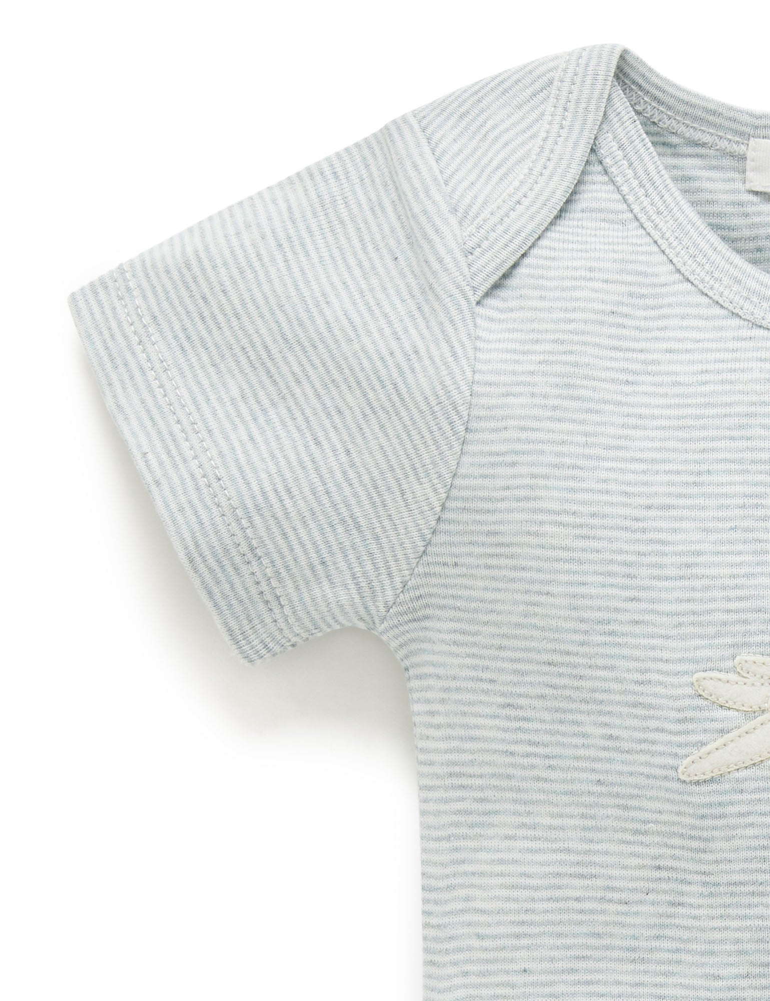 SS Easyneck Bodysuit - Fern Stripe Cockatoo