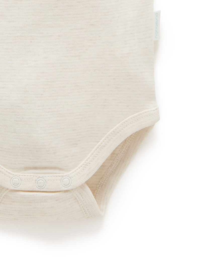 SS Easyneck Bodysuit - Wheat Stripe Galah