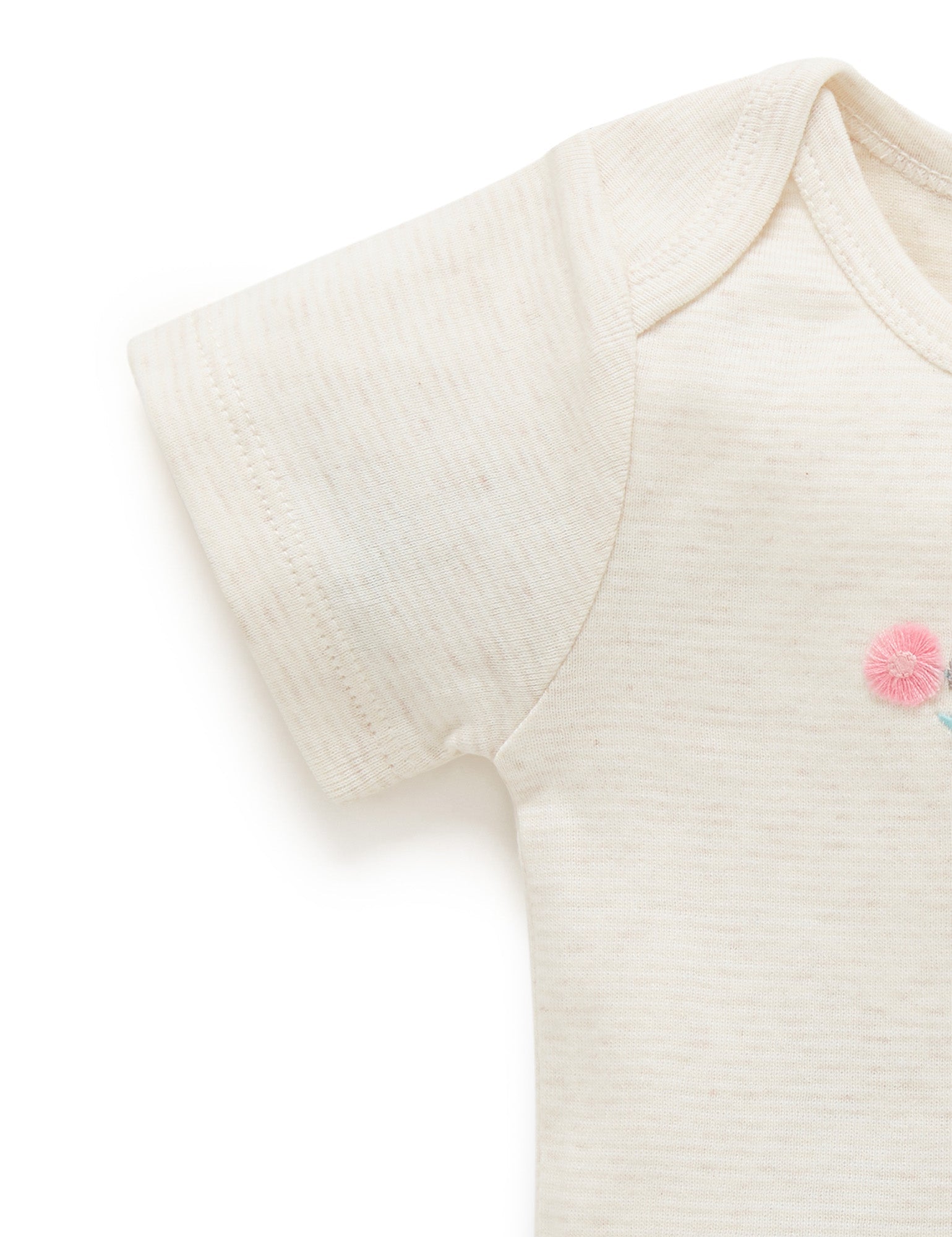SS Easyneck Bodysuit - Wheat Stripe Galah