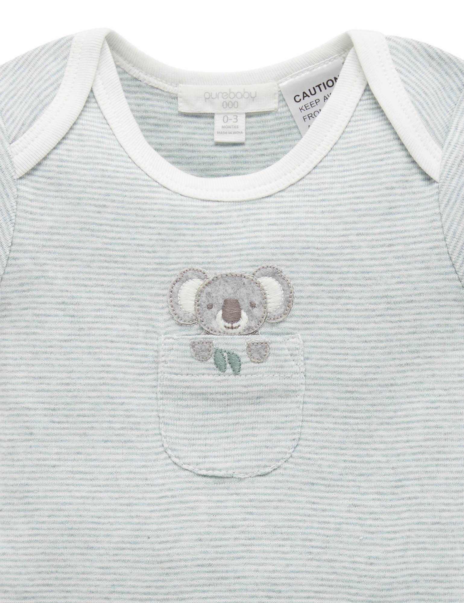 Peekaboo Short Growsuit - Fern Stripe Koala