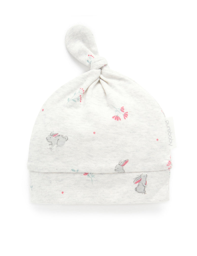 Knot Hat - Tiny Bunny Print