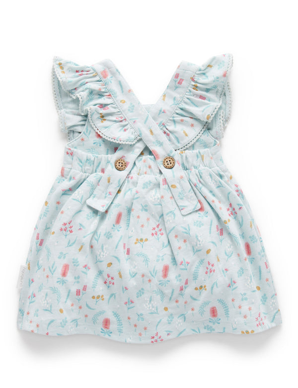 Festive Ruffle Dress - Bottle Brush Print