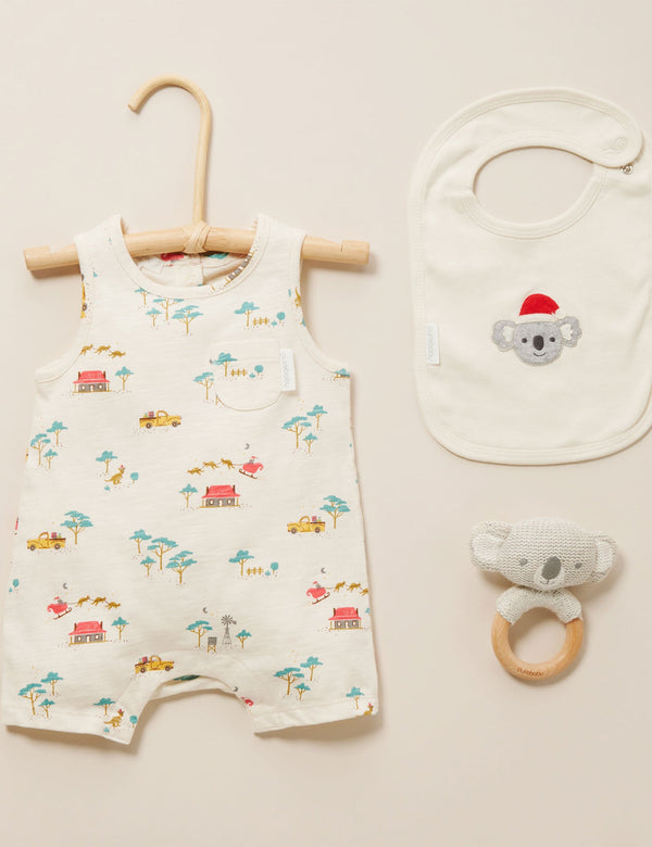 Christmas Singlet Growsuit - Bush Christmas Print
