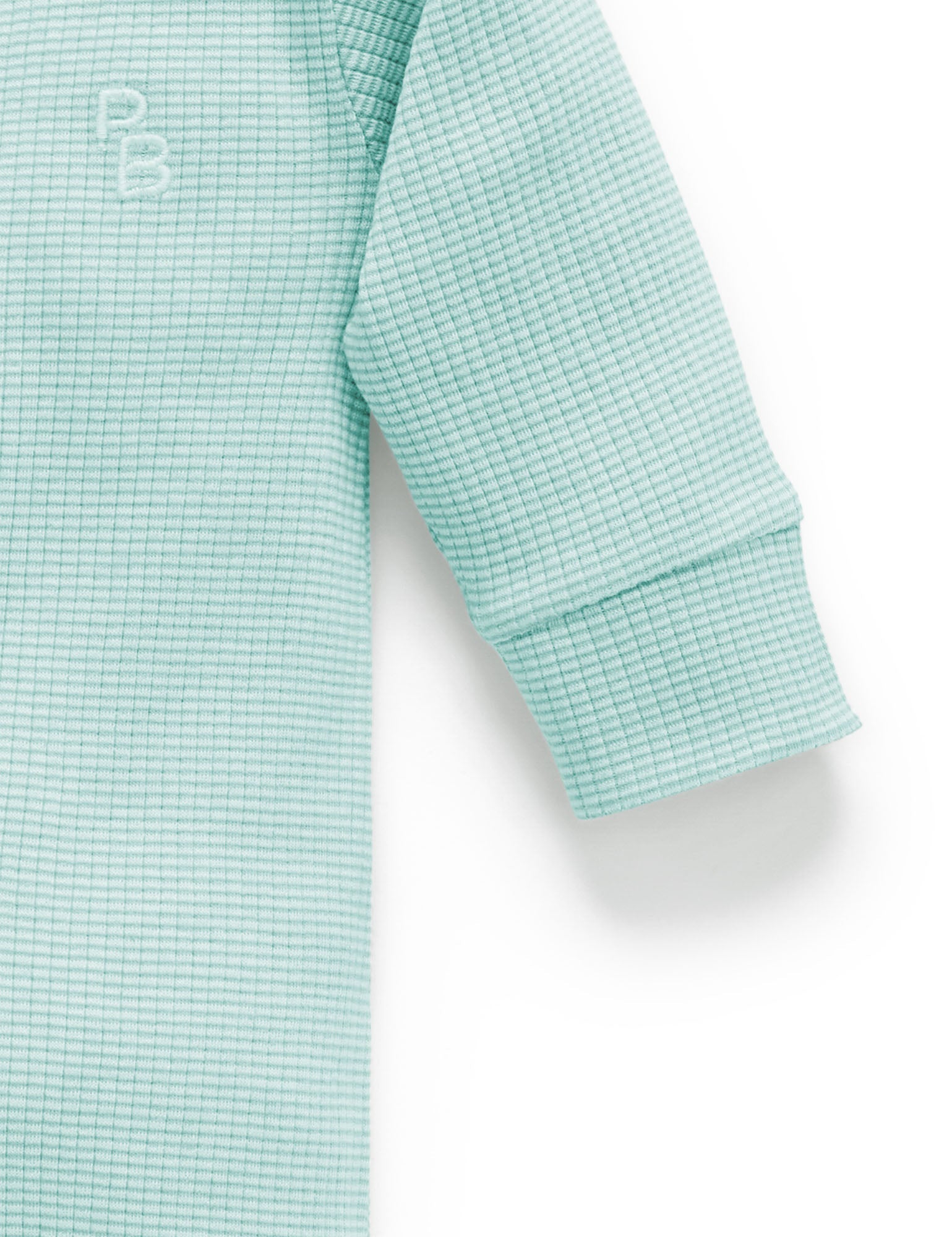 Rib Zip Growsuit - Aquamarine Stripe