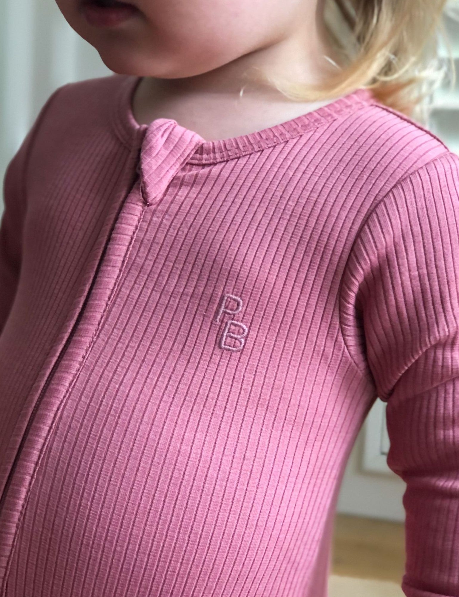 Rib Zip Growsuit - Crab Apple