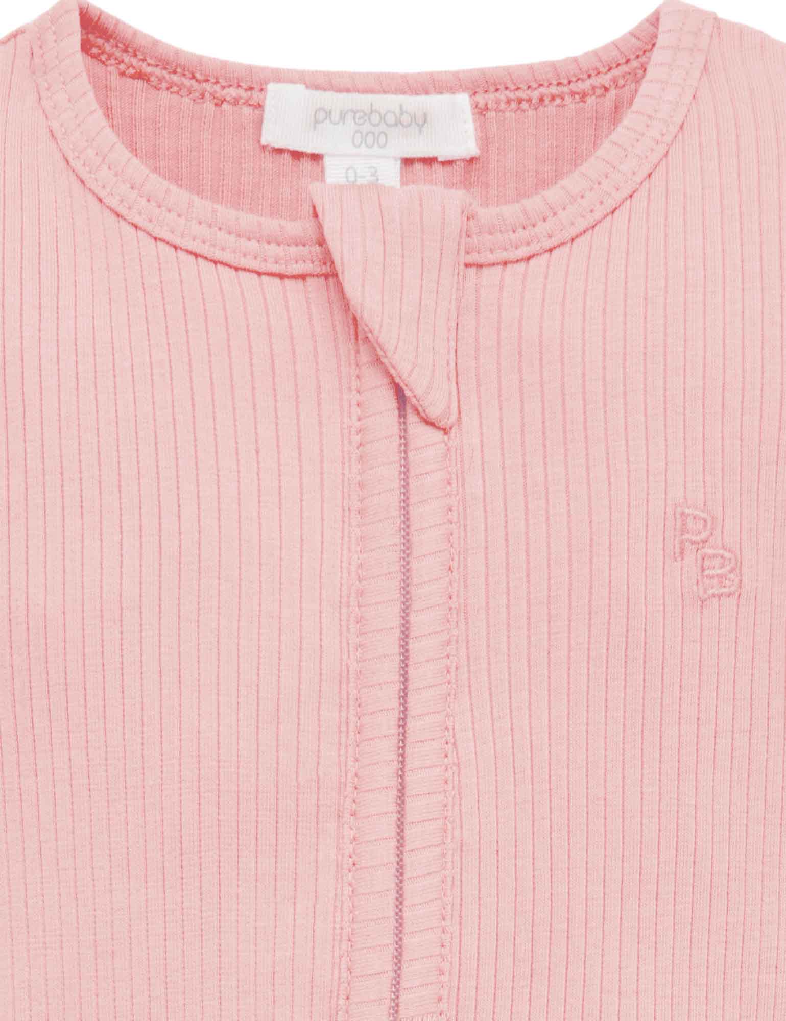 Rib Zip Growsuit - Dusty Rose