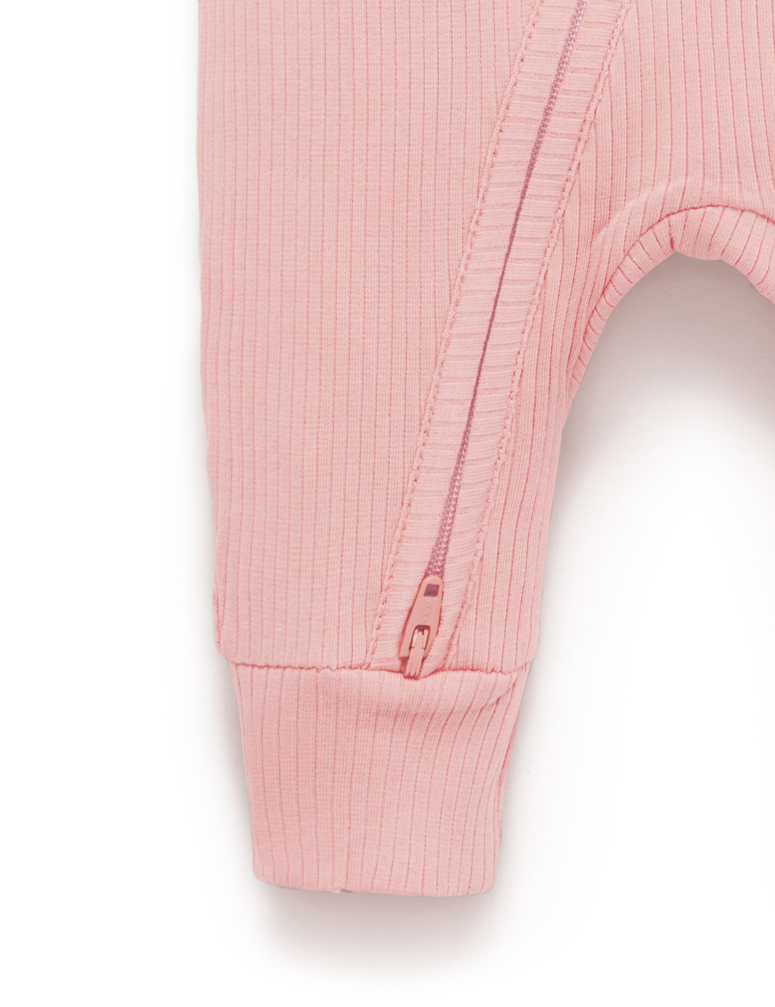 Rib Zip Growsuit - Dusty Rose