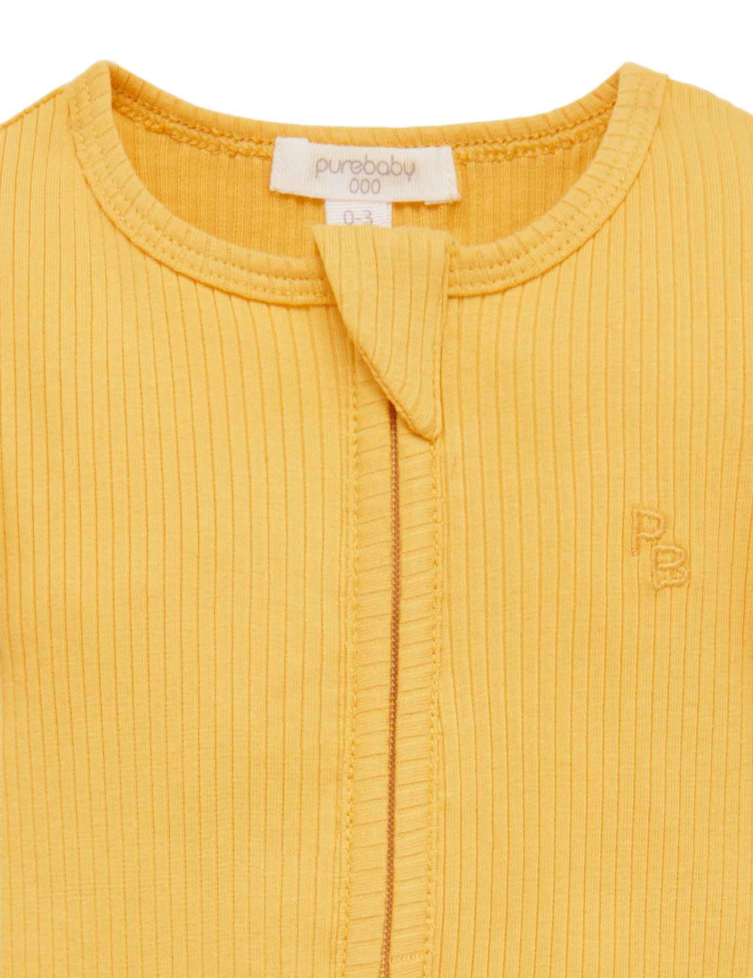 Rib Zip Growsuit - Golden